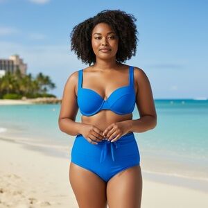 Gianni Bini 2 Piece Bikini Underwire Top High Waist Bow Tie Pant